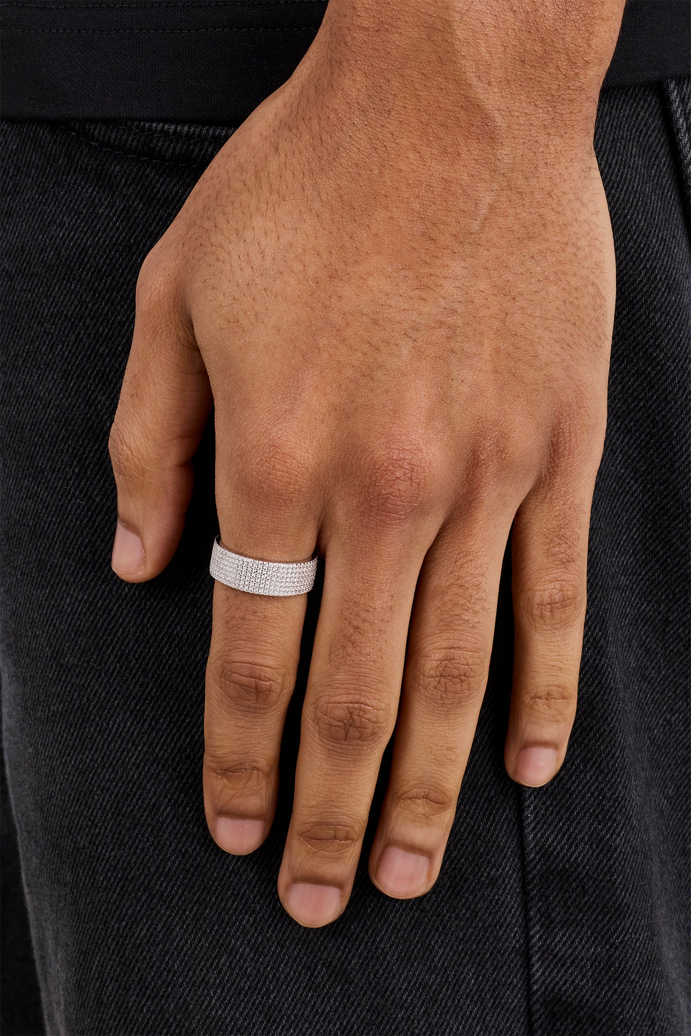 Iced Band Ring - 8mm - White